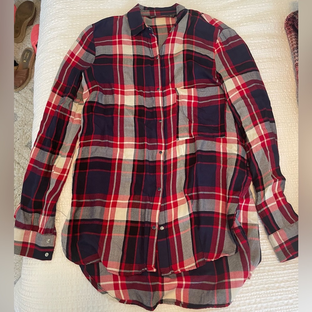 ZARA Small plaid button down